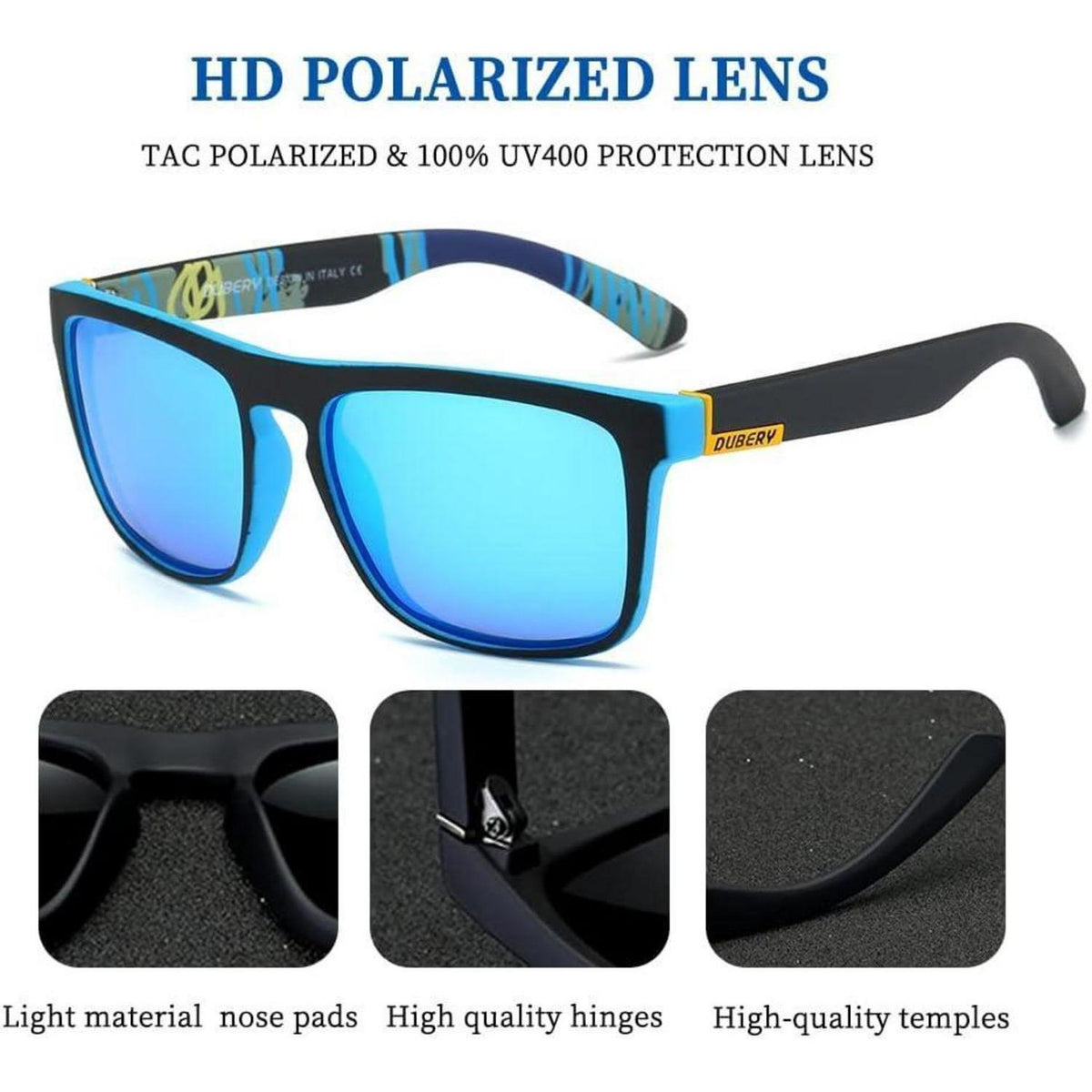 Polarisierte Sonnenbrille Herren Damen UV400 Retro Vintage Blau