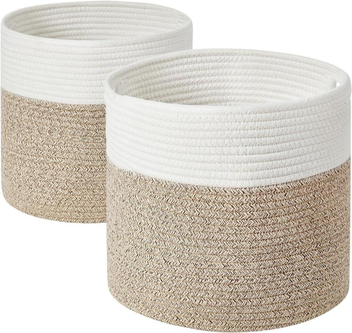 Geflochtener Korb aus Baumwolle 2er Pack Aufbewahrung 28x28cm