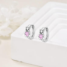 Creolen aus 925 Sterling Silber mit Tieranhänger und Zirkonia