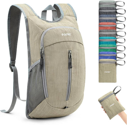 Leichter Faltbarer Wanderrucksack Beige 10L Tagesrucksack