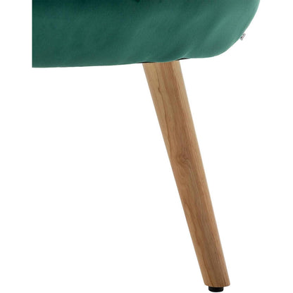 Ohrensessel mit Hocker, Grün – Bequemer Samt Relaxsessel