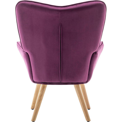 Lila Ohrensessel mit Hocker – Samt Relaxsessel für Wohnzimmer