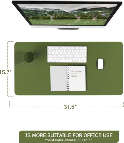 Großes Office Mousepad Leder Rutschfest Wildleder Grasgrün 80x40cm