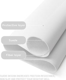 Großes Weißes Office Mousepad Schreibtischunterlage 80x40cm