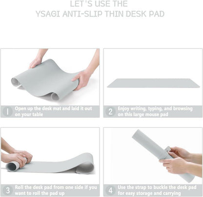 YSAGi Schreibtischunterlage Mauspad Leder Wildleder Office 80x40cm
