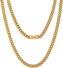 Goldene Panzerkette Herren 5mm Edelstahl Cuban Link Poliert