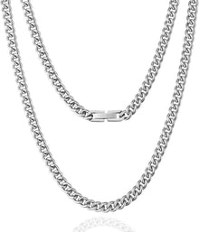 Kubanische Panzerkette 5mm Edelstahl Gold Vergoldet 40.6cm Silber Gold
