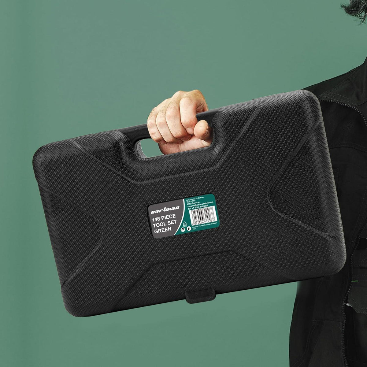 148-teiliges Werkzeugset mit Aufbewahrungskoffer, Grün