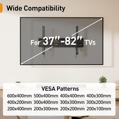 TV Wandhalterung Neigbar VESA 600x400mm 37-82 Zoll 45kg