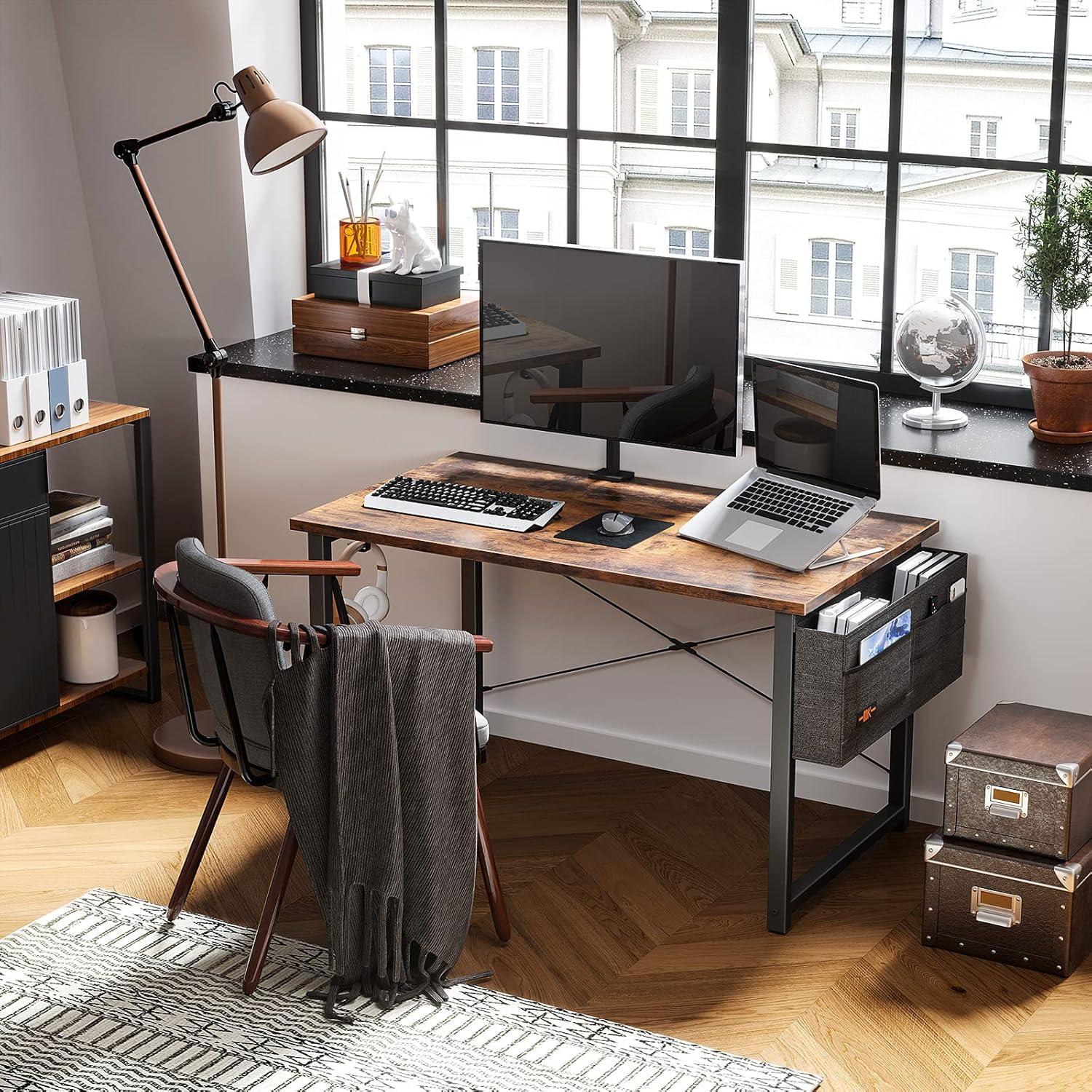 ODK Schreibtisch 120x50cm Braun Bürotisch Holz mit