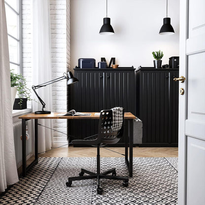 ODK Schreibtisch 120x50x74cm Braun mit Stauraum & Kopfhörerhalter