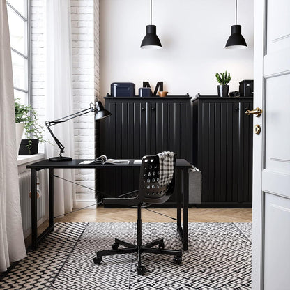 ODK Schreibtisch Schwarz 120×50×74cm Bürotisch Arbeitszimmer Holz PC Tisch