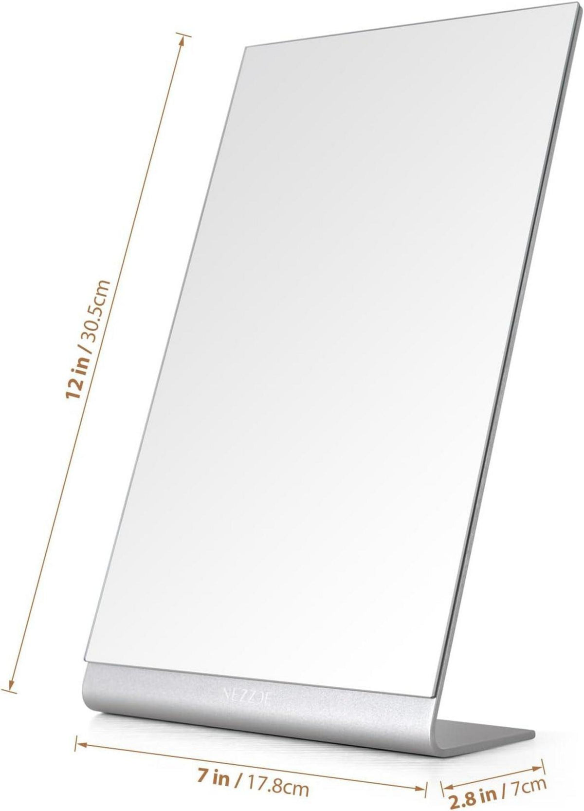 Professioneller Make-up Spiegel Aluminium 30cm Tischspiegel Silber