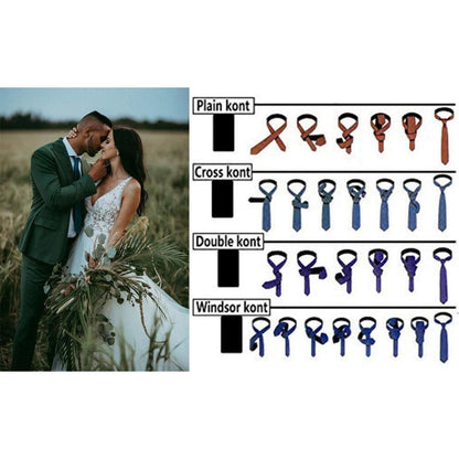 Krawatten-Set Herren mit Einstecktuch kariert/gestreift Business Hochzeit