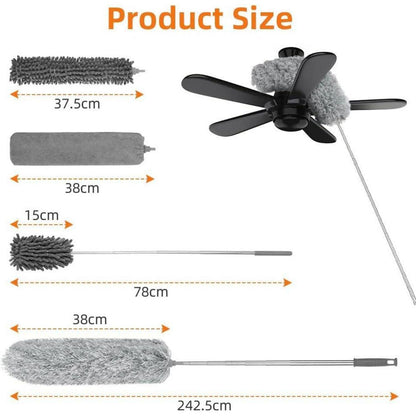 Teleskop Staubwedel Set 7-teilig bis 243cm, biegsam