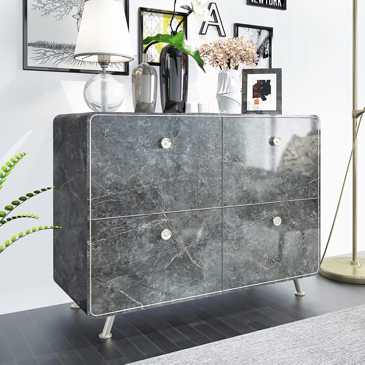Selbstklebende Graue Marmor Granit Folie 80x4cm - Wasserdicht & Abnehmbar