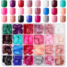24er Pack Matt Eckig Nägel Press on Nails Set mit Nagelfeile