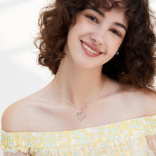 Herz Rose Blume Kette 925 Sterling Silber Anhänger Halskette