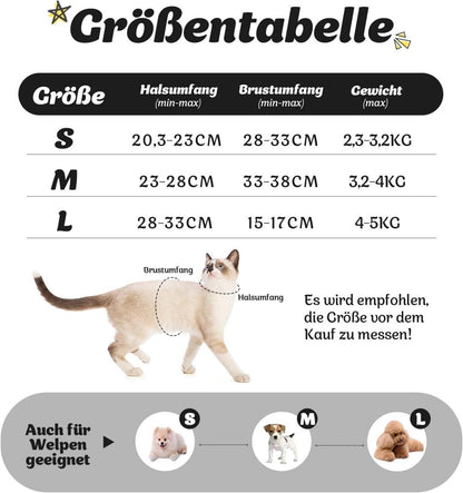 Katzengeschirr ausbruchsicher mit Leine für Katzen Weich und Bequem