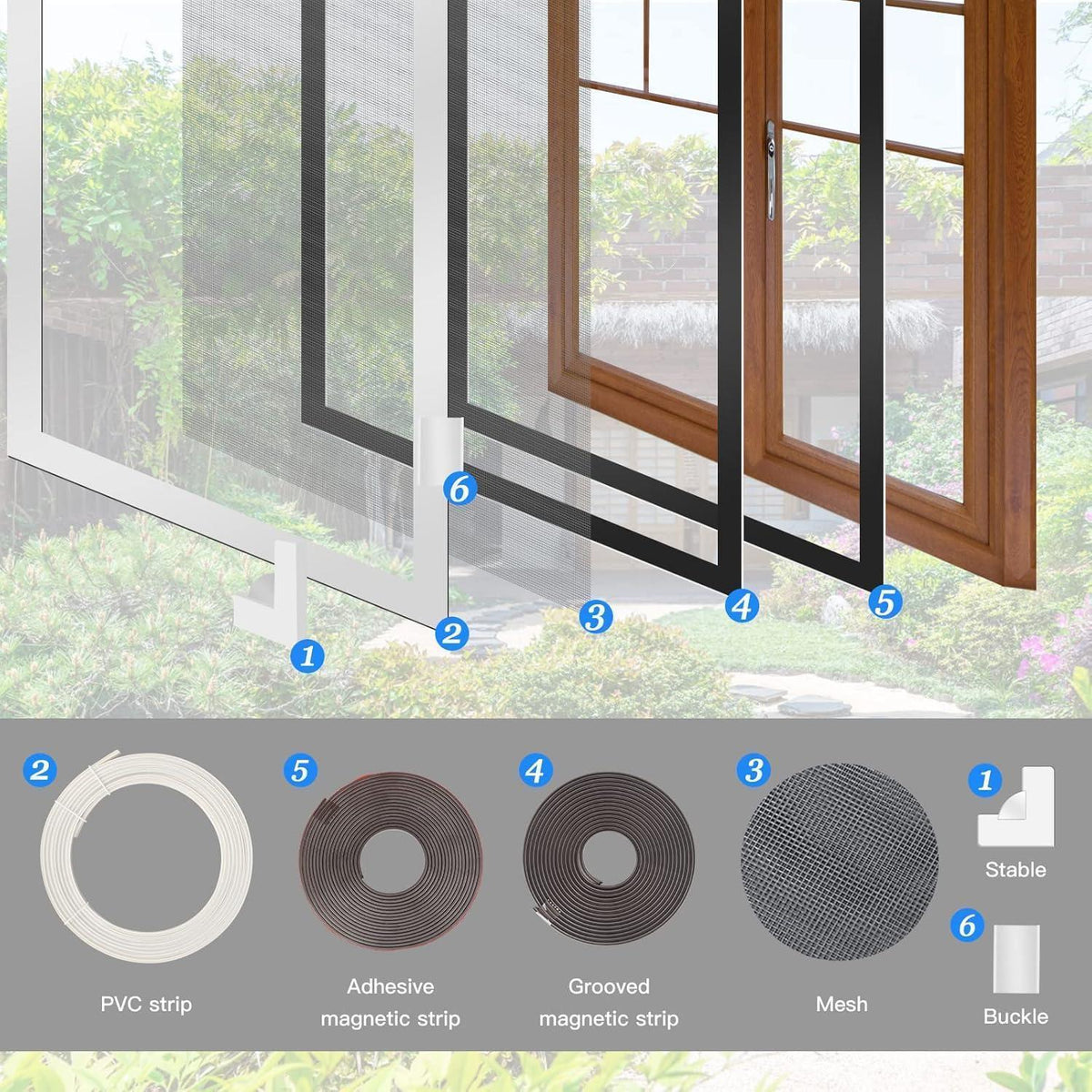 Magnetisches Fliegengitter Fenster 130x150cm – DIY & Verstellbar