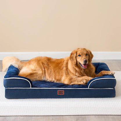 Orthopädisches Hundebett XL mit Memory Foam, marineblau