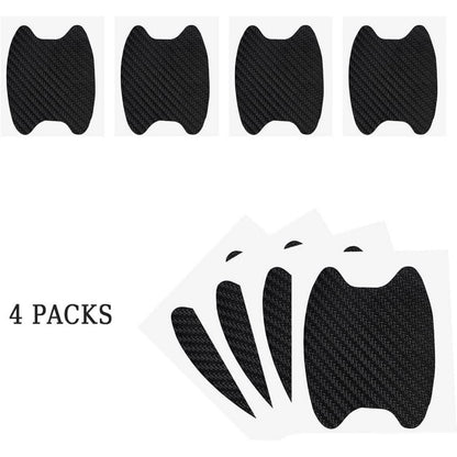 4er Set Carbon Fiber Auto Türgriff Schutzfolie Schwarz