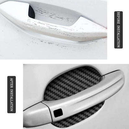 4er Set Carbon Fiber Autotürgriff-Schutzfolie Schwarz