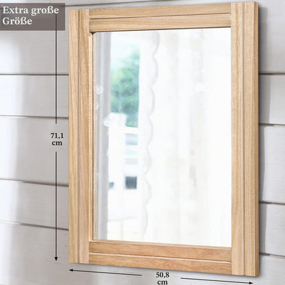 Rustikaler Wandspiegel Holzrahmen 70x50 cm – Bauernhaus Stil