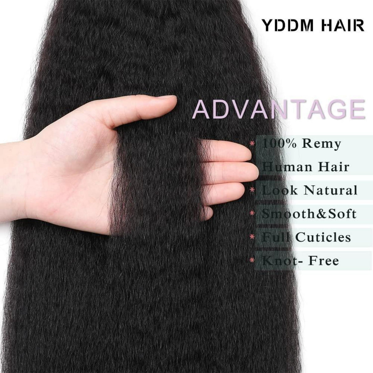 Echthaar Tape Extensions Schwarz Kinky Straight 12-16 Zoll
