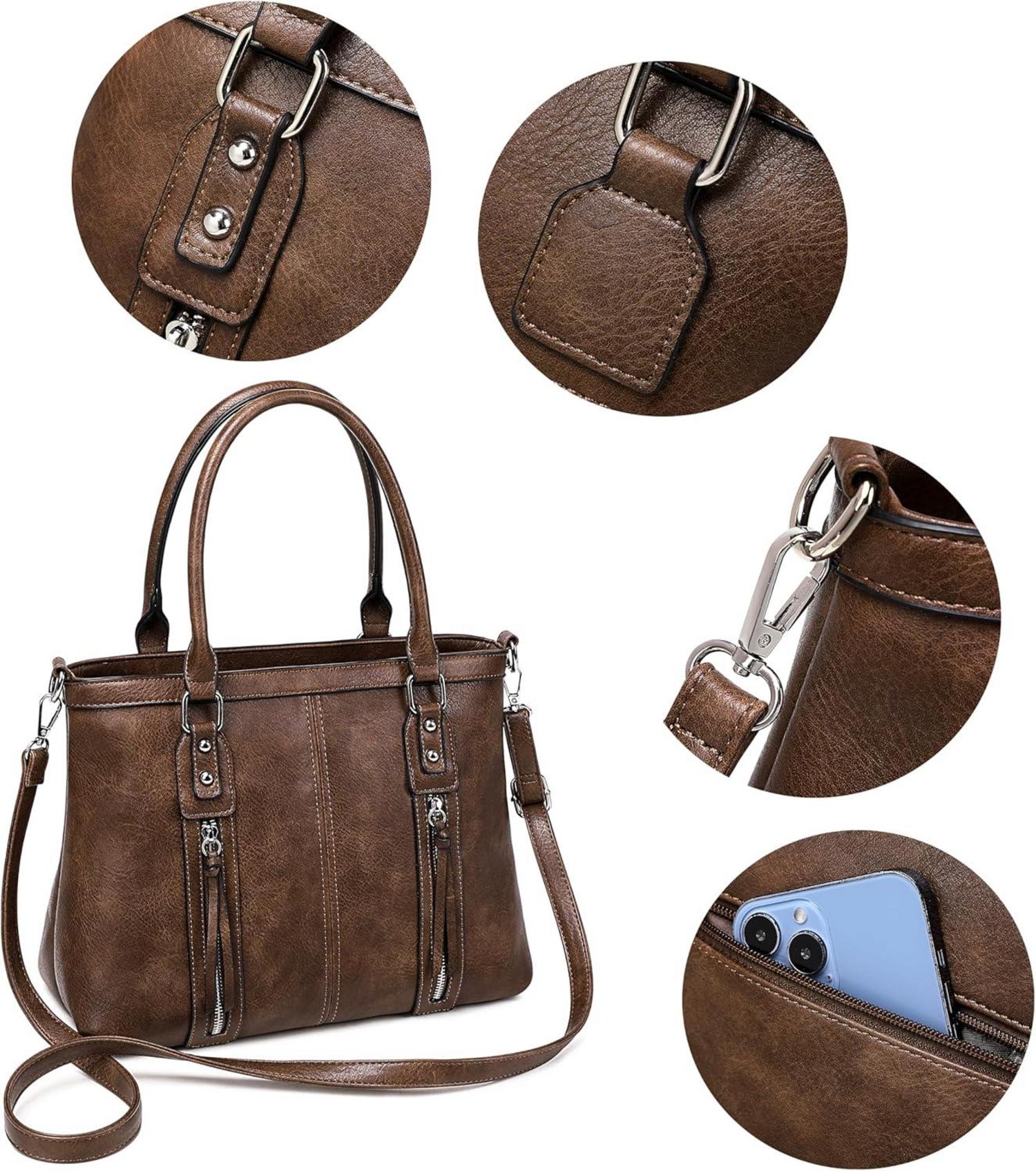 Große Damen Henkeltasche Leder Shopper Schultertasche