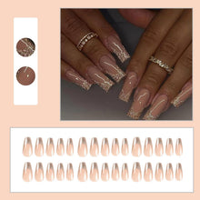 24 Stück Rosa Gold Glitzer French Nägel Press on Nails