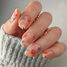 24 Stück Valentinstag Press on Nails Herz Design Glossy Nägel