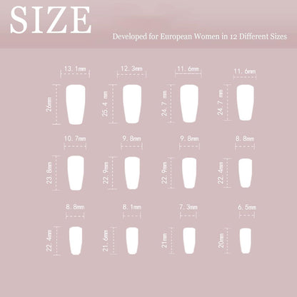24er Pack Press on Nails Mittellang Sarg Falsche Nägel Weiß Rosa Glänzend