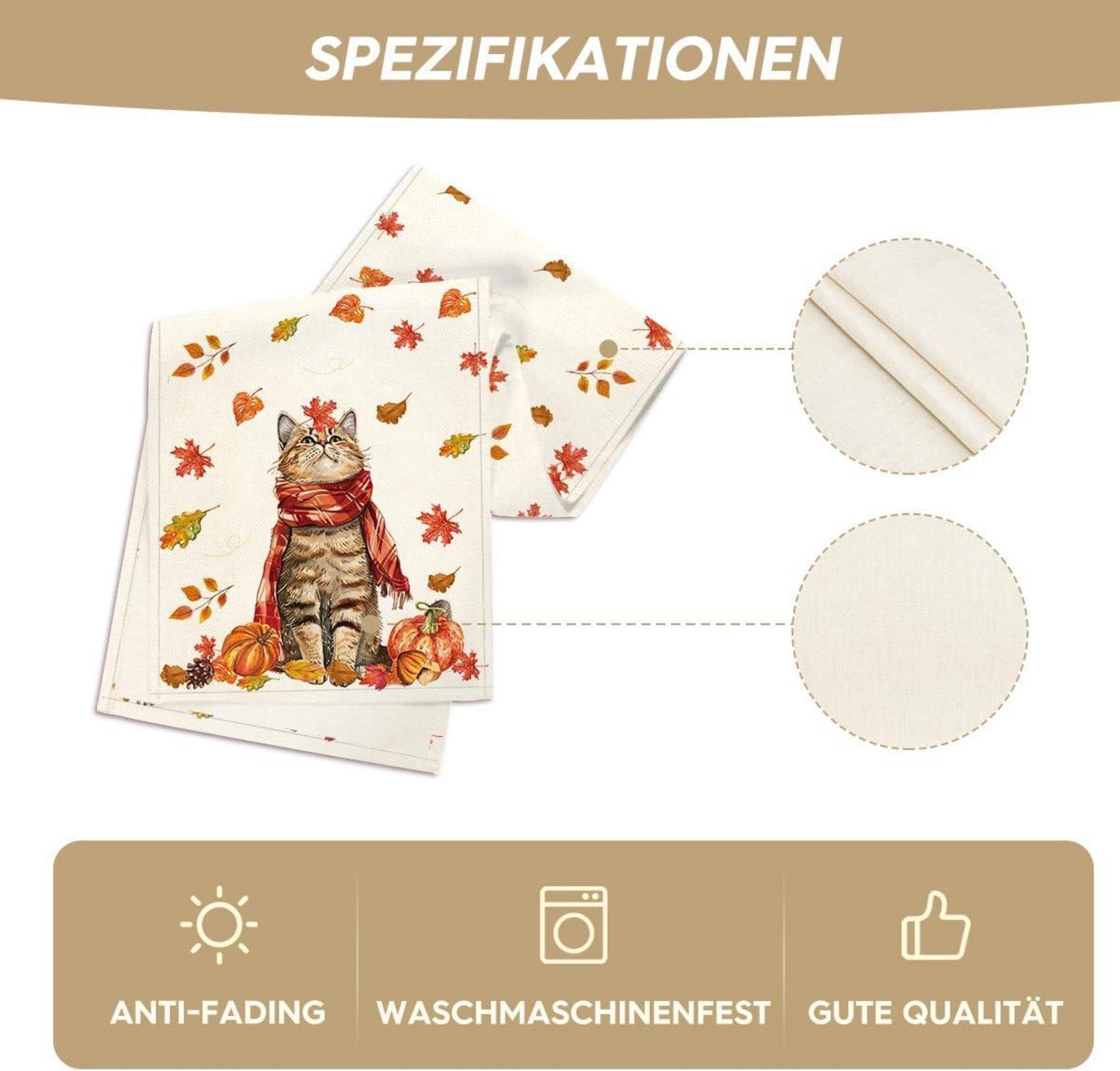 Artoid Mode Katze Kürbisse Herbst Tischläufer 40x240 cm - Dekor