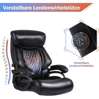 Bosmiller 200kg Chefsessel Bürostuhl mit Lendenwirbelstütze