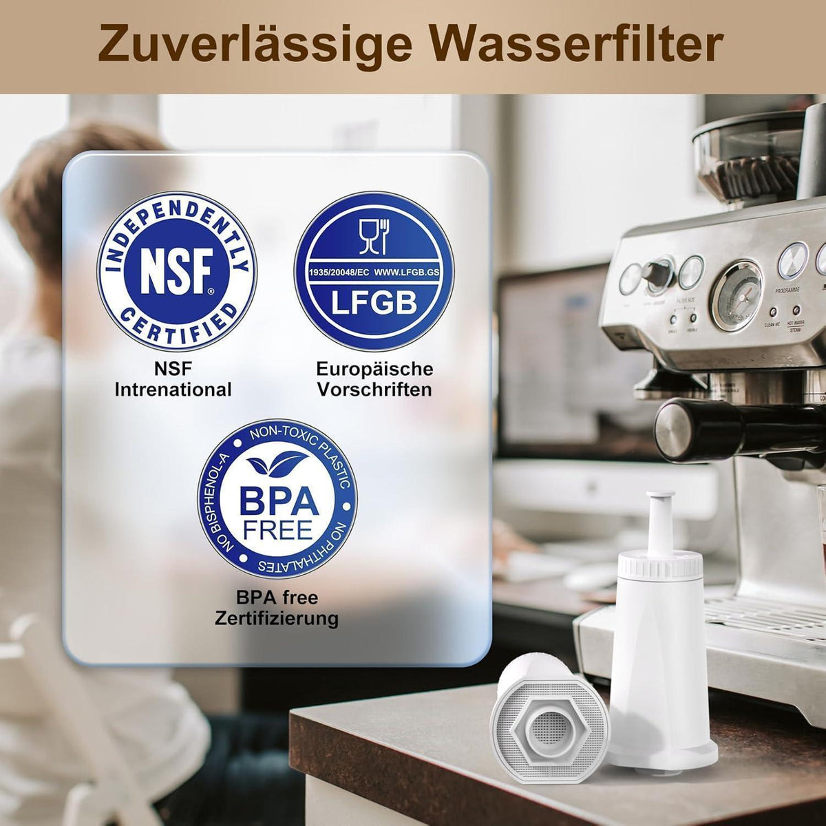 Wasserfilter für Sage Kaffeemaschinen – 4er Pack