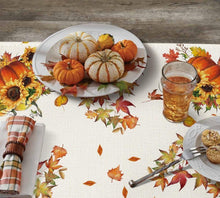 Artoid Herbst Tischdecke Kürbisse Ahornblätter Sonnenblumen