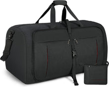 Faltbare Reisetasche Groß 65L Sporttasche Herren Damen Schwarz
