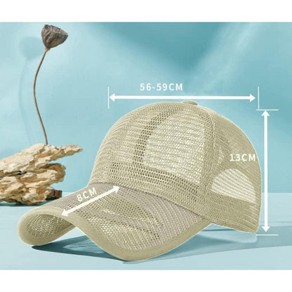 Sommer Baseball Cap Herren Damen Mesh Atmungsaktiv XL Beige