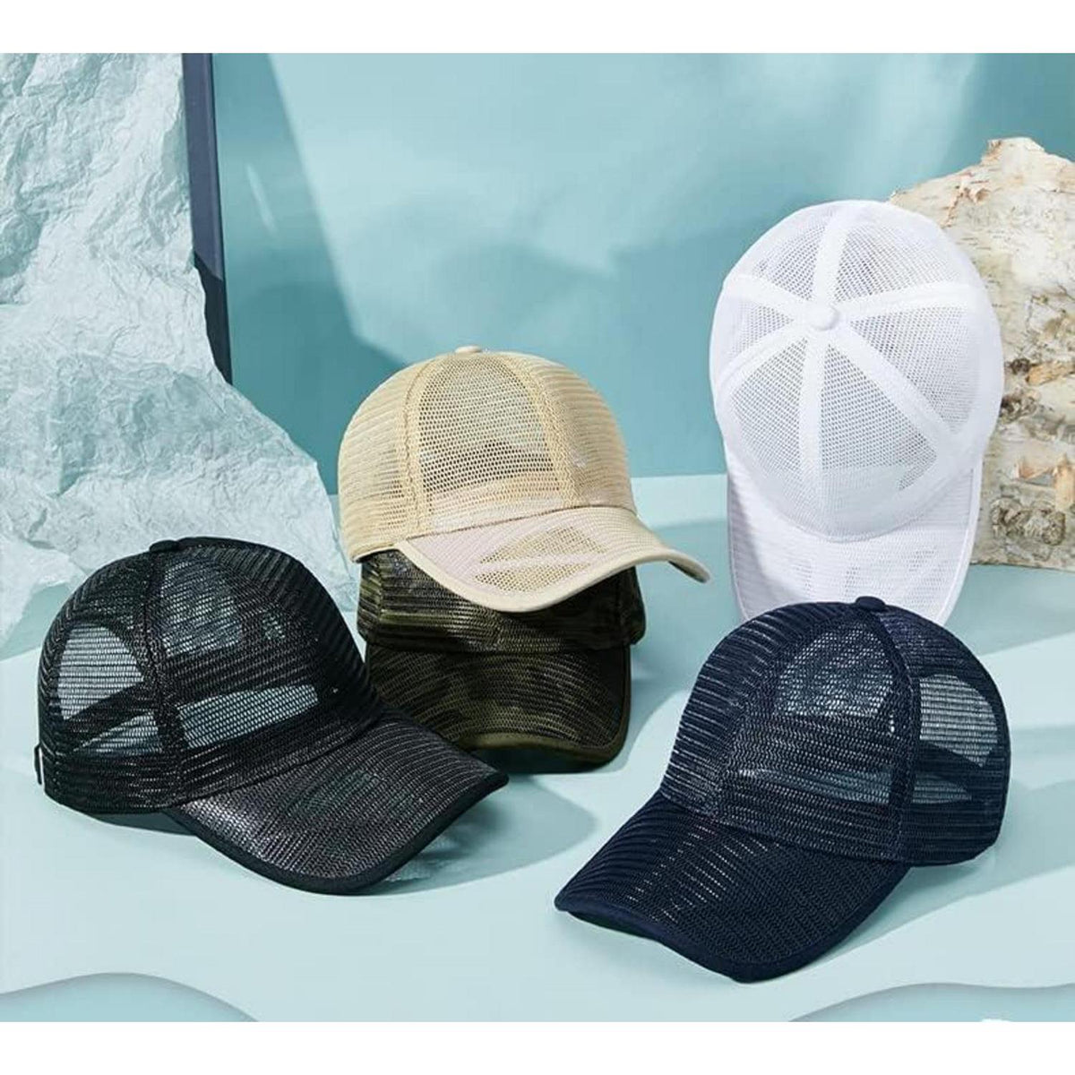 Sommer Baseball Cap Herren Damen Mesh Atmungsaktiv XL Beige