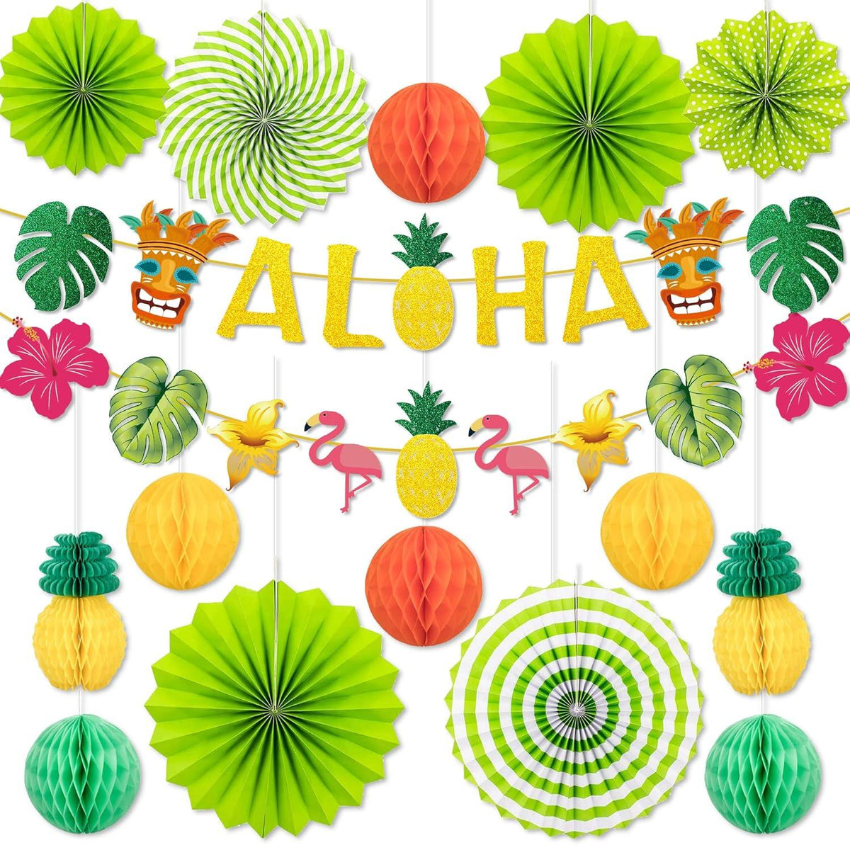 Hawaiianische Party-Wabendekorationen Papierlaternen Sommer Urlaub