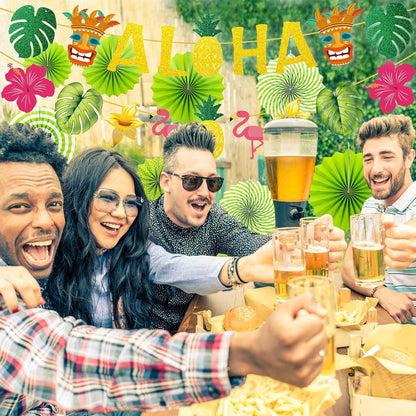 Hawaiianische Wimpelkette Banner Papierlaternen Party Deko