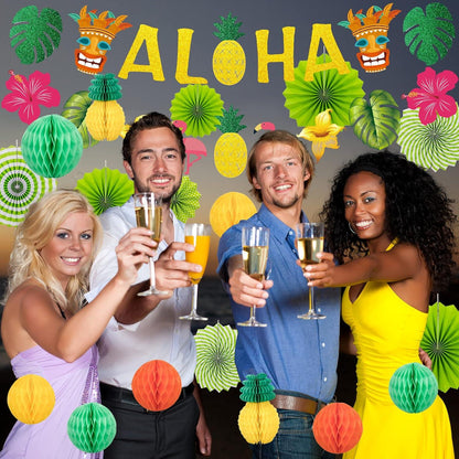Hawaiianische Wimpelkette Banner Papierlaternen Party Deko