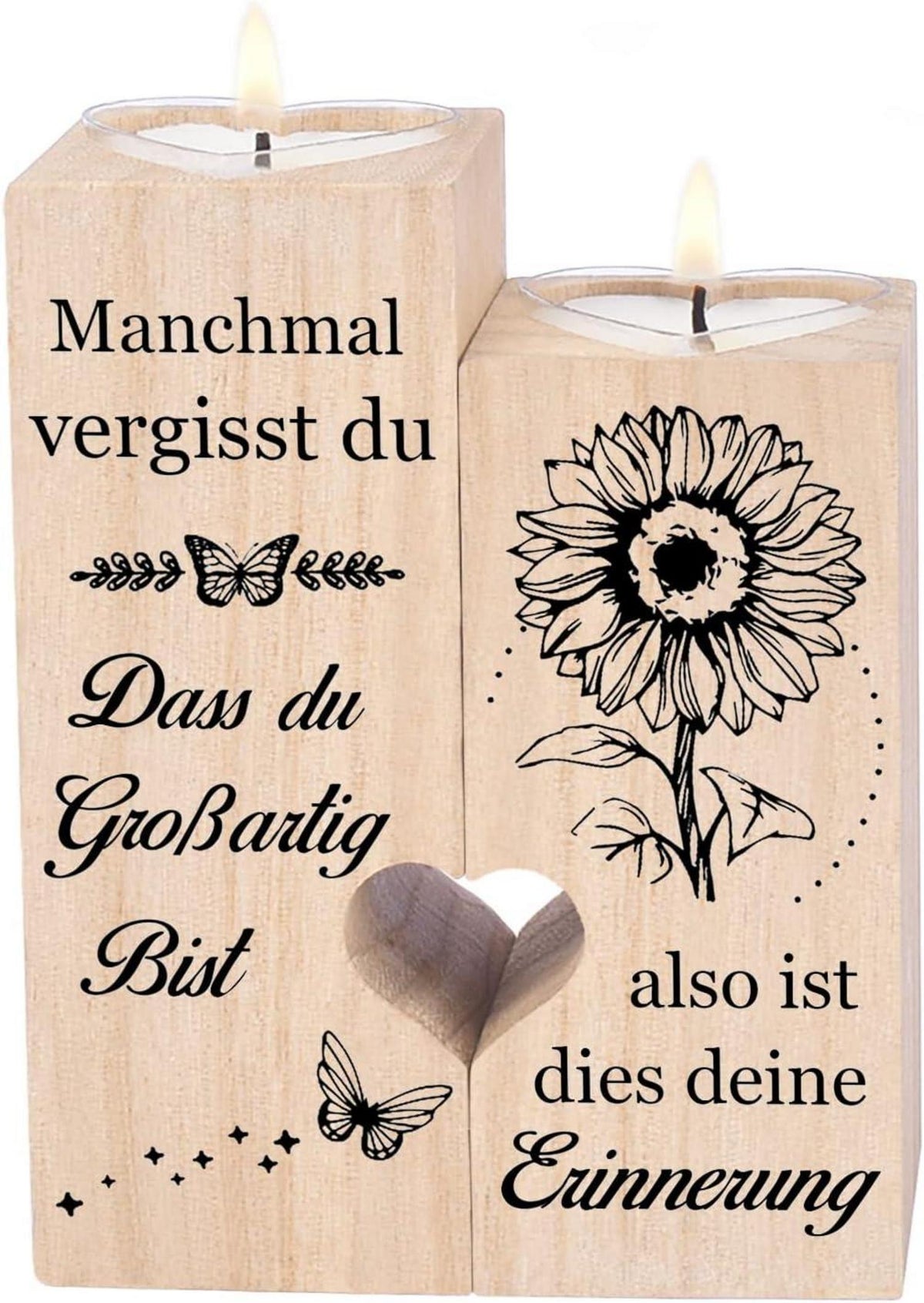 Kerzenständer Holz Teelichthalter Geschenk Frauen