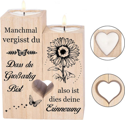 Kerzenhalter aus Holz - Geschenk für Frauen - Geburtstag, Weihnachten, Valentinstag