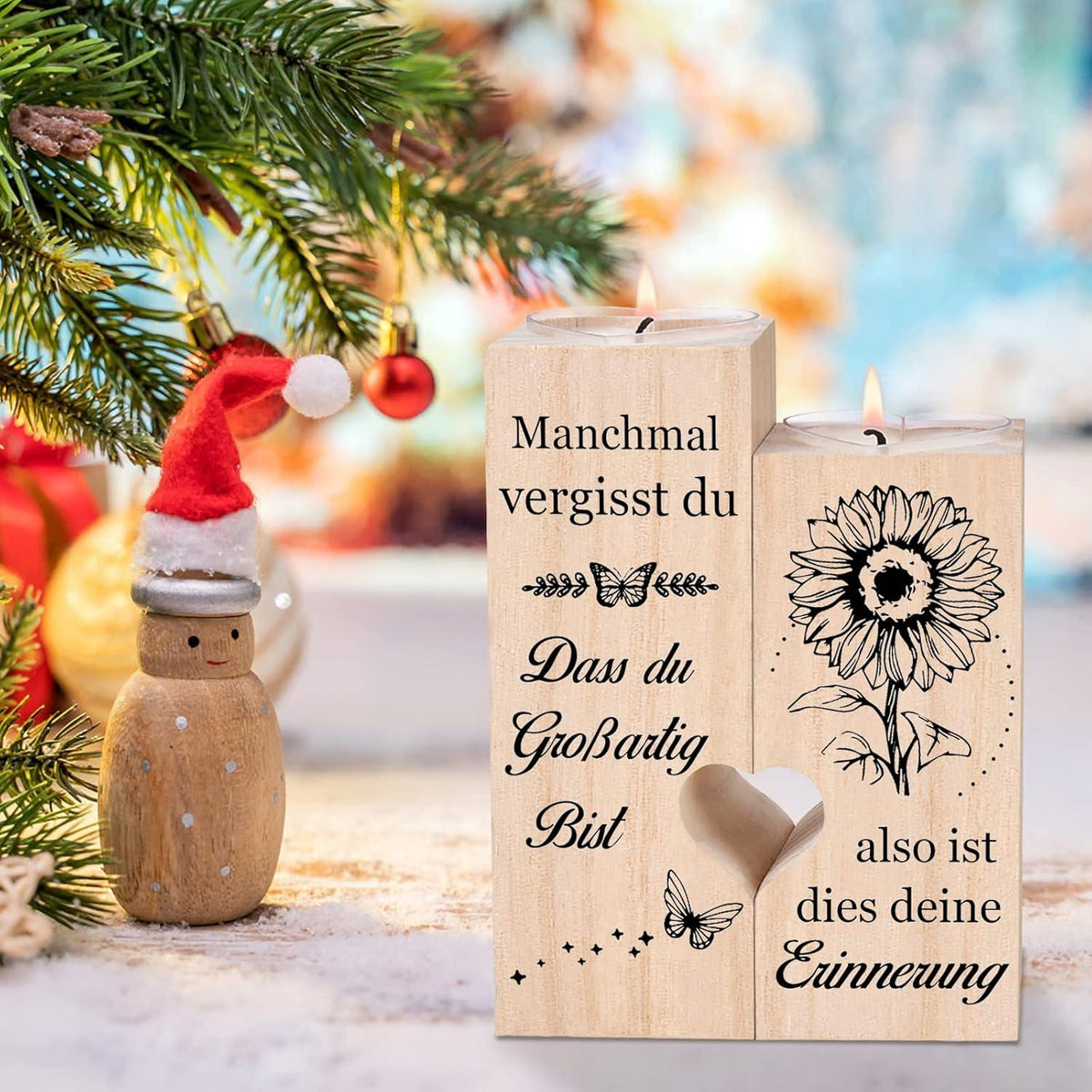 Holz Kerzenhalter Teelichthalter für Frauen Geburtstagsgeschenk