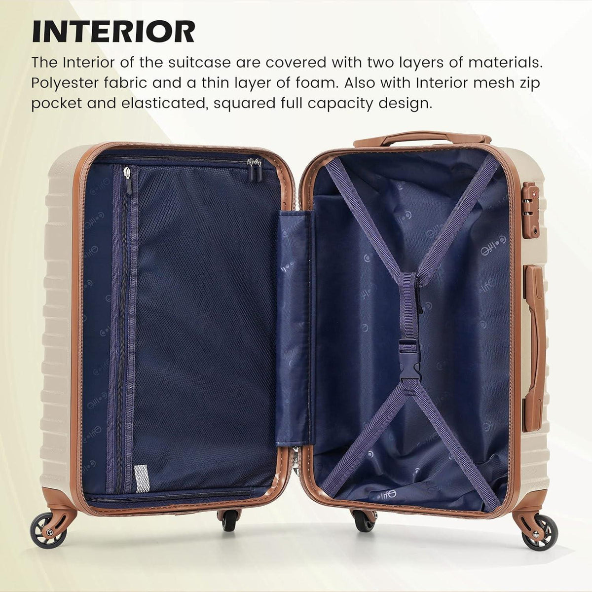 Koffer Trolley Hartschalen Handgepäck-Set 3tlg ABS Rollen TSA-Schloss
