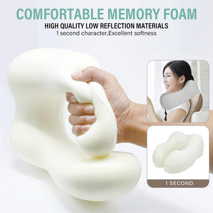 Reisekissen aus Memory Foam mit samtweichem Bezug – Grau