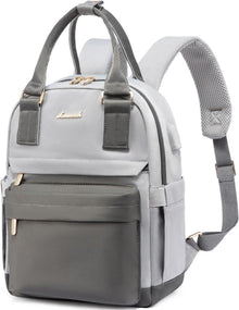 Damen Mini Rucksack Wasserdicht USB Ladeanschluss Grau Blau