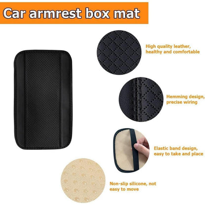 Kunstleder Armlehnenkissen Mittelkonsole Auto Schwarz